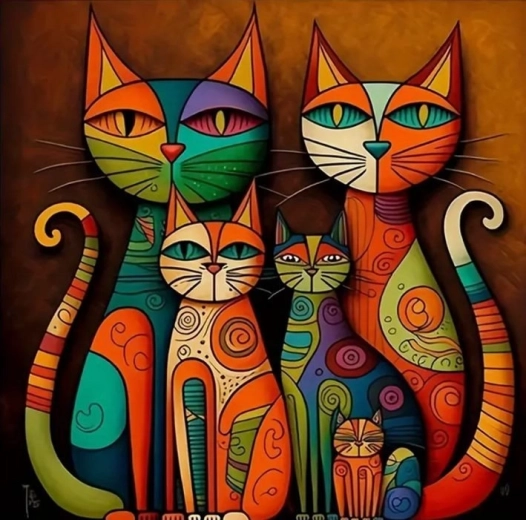 Diamantmalerei Katzen in moderner Kunst 30 × 40 cm
