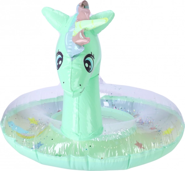 Aufblasbarer Kinder-Schwimmring 70 cm – Einhorn, grün