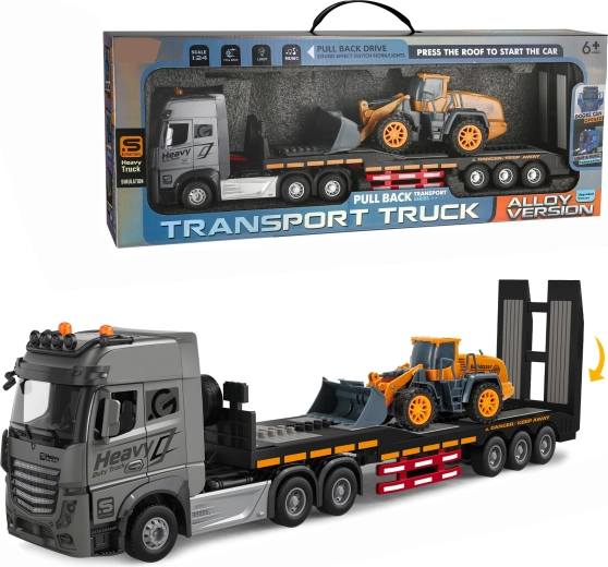 Metall-LKW für den Autotransport mit Lader 1:24