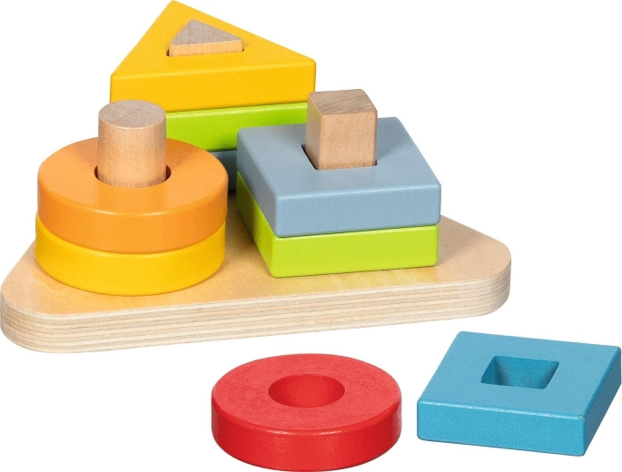 Dreieckiges Holz-Sortier- und Stapelspiel – 1 Stück