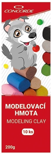 Modelliermasse CONCORDE 200 g, 10 Farben