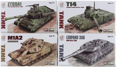 Panzer-Bausatz – 4 Varianten (Kunststoff, Stecksystem)