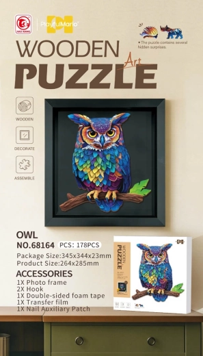 Holzpuzzle Eule mit 178 Teilen