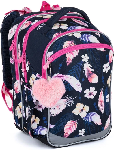 Schulrucksack Topgal COCO mit Feder-Motiv