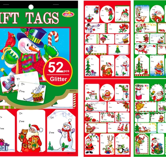 Weihnachtliches Stickeralbum – 52 Aufkleber