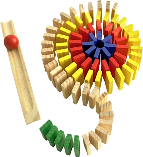 Fließende Kettenreaktion mit Rampe und Kugel