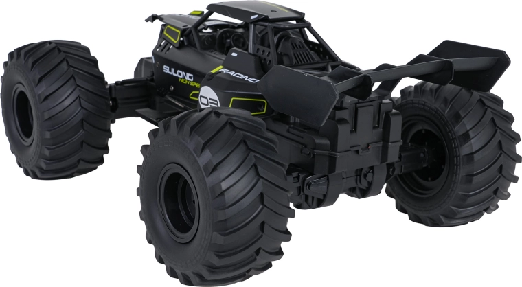 Gefederte Aufhängung und große Gummireifen