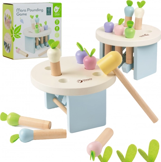 Holzspiel Klopf die Karotte mit dem Hammer