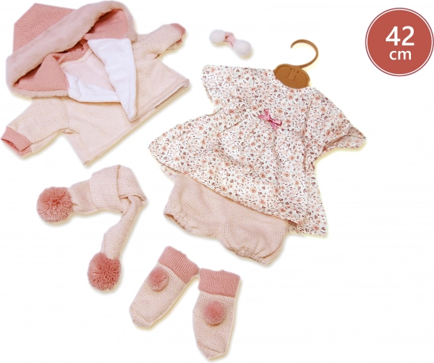 Puppenkleidung 42 cm – florales Set mit Accessoires