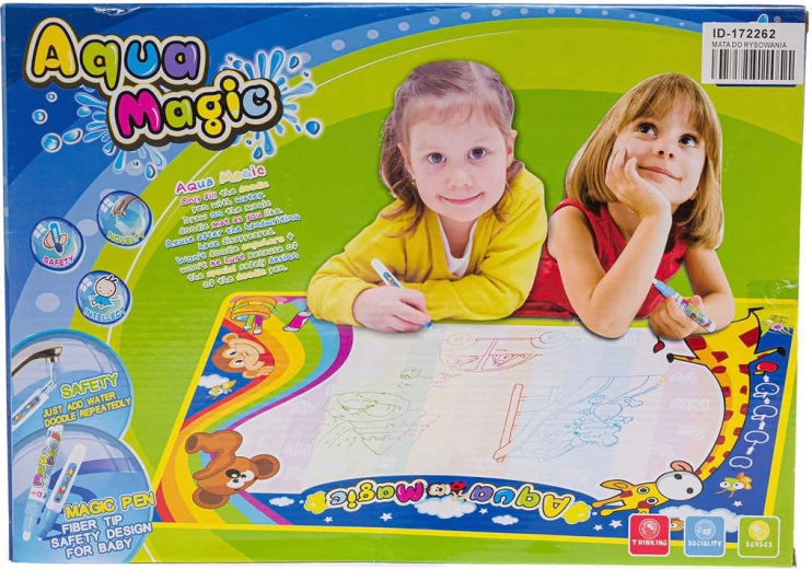 Magische Wasser-Malmatte zum Malen mit Wasser 75 × 50 cm mit 2 Stiften