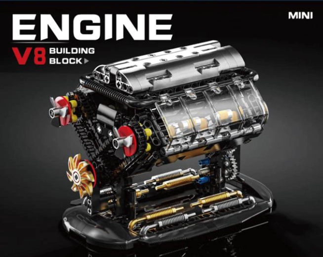 V8-Motorbausatz, 502 Teile