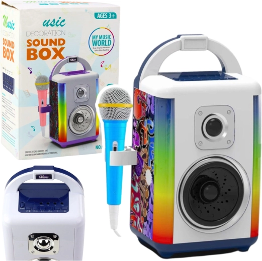 Kinder-Musikset Sound Box mit Mikrofon, Bluetooth und LED-Lichtern