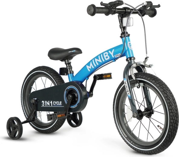 Qplay Kinderfahrrad Miniby 3in1 blau (14")