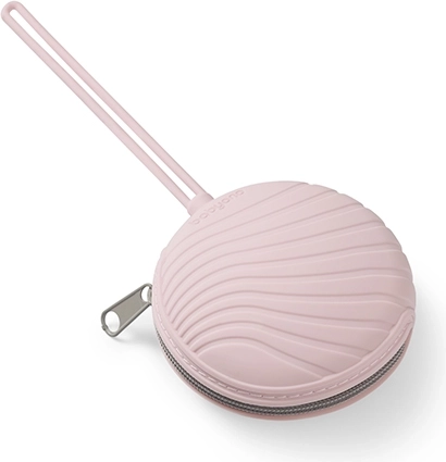 Babyono Silikon-Etui für Schnuller mit Reißverschluss, rosa