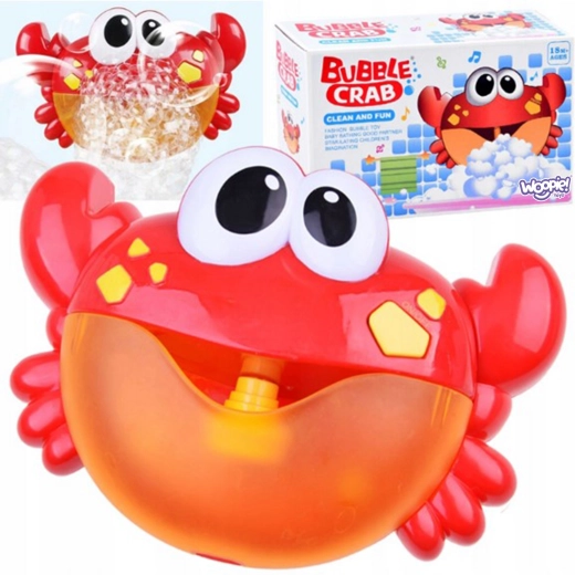 Woopie Bade-Spielzeug für Kinder: Krabbe mit Blasen und Melodie – Set mit 3 Stück