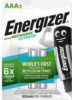 Energizer Extreme AAA wiederaufladbare Batterien 800 mAh, 2 Stk.