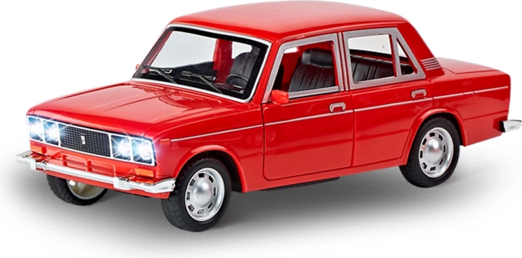 Rotes Personenauto mit Licht und Sound