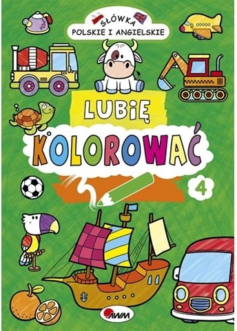 Kinder-Malbuch Lubię kolorować – polnische und englische Wörter