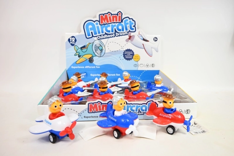 Minio kleines Flugzeug mit Pilotenfigur 10 cm