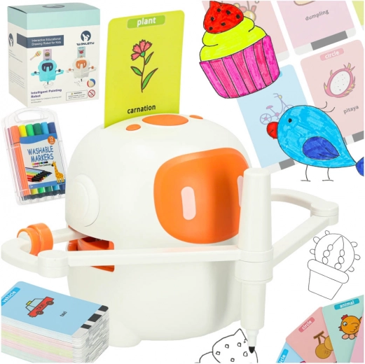 Bildungsinteraktiver Roboter zum Lernen von Zeichnen und Schreiben mit Karten und Stiften