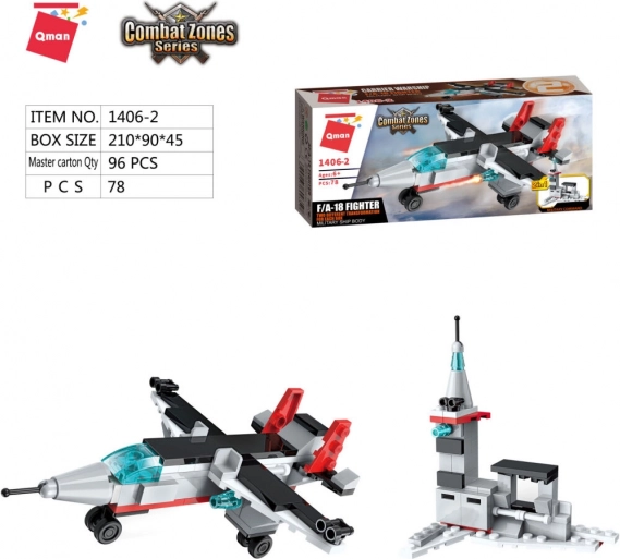 Qman Aircraft Carrier Bausatz Flugzeug A-1 Skyrider 2 in 1