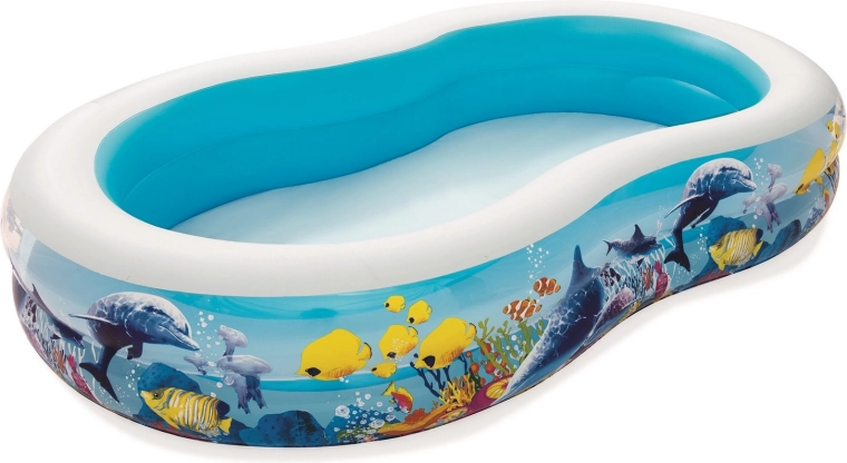 Aufblasbares Schwimmbecken mit Fischmotiv 262 × 157 × 46 cm BESTWAY
