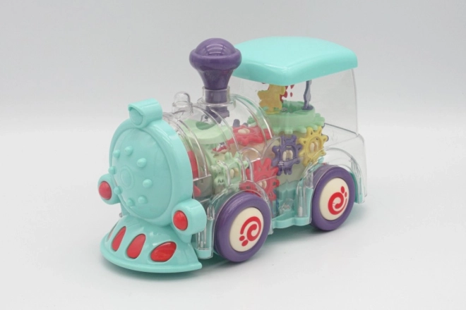 Transparenter Spielzeugzug mit Lichtern und Musik