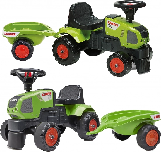 Trettraktor CLAAS Axos 310 Baby mit Anhänger für Kinder ab 1 Jahr