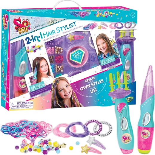 Tasia Set zum Flechten und Verzieren der Haare 2-in-1 (180 Teile)