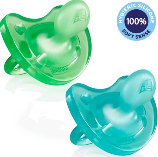 Chicco Physio Soft Schnuller aus Vollsilikon 6–16 Monate, für Jungen, 2 Stk.