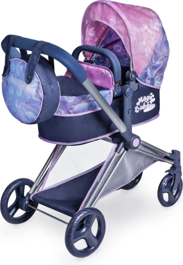 Klapbarer 3-in-1-Puppenwagen mit Tasche MAGIC BUBBLE 73 cm