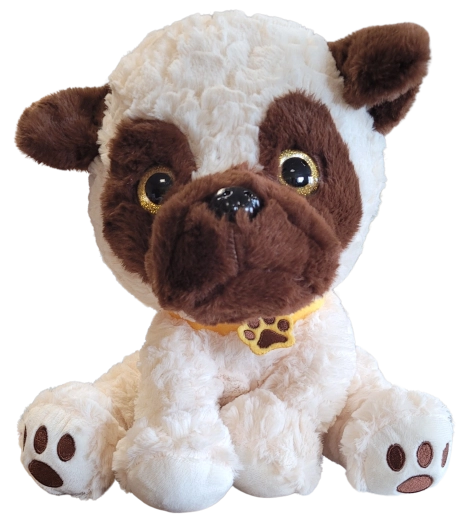 Plüsch-Sitzhund mit Halsband 30 cm