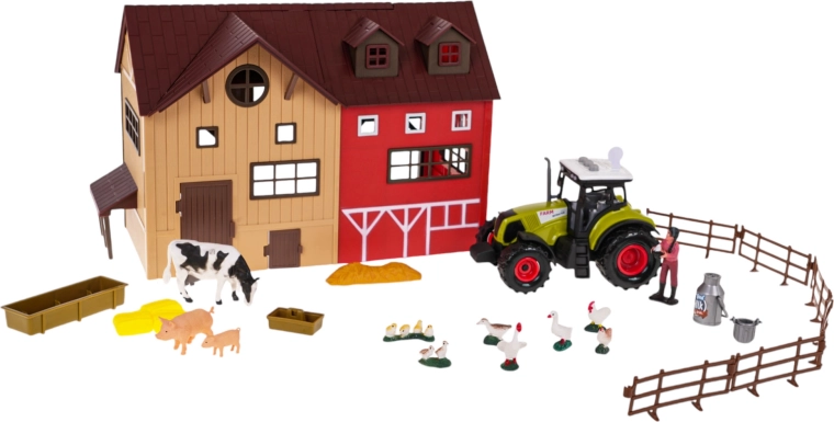 Bauernhof mit Traktor und Zubehör