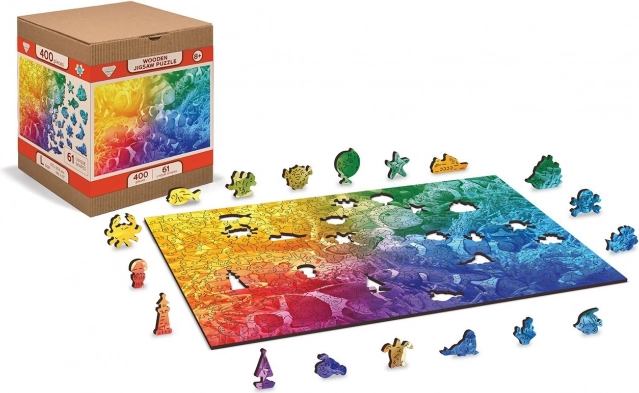 Holzpuzzle WOODEN CITY Tropische Fische 2‑in‑1 – 400 Teile