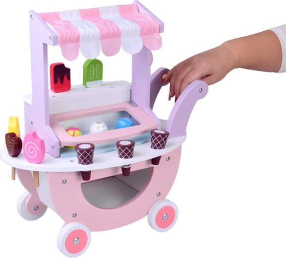 Mobiler Stand mit Dach und Stauraum