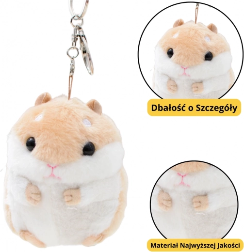 Plüsch-Hamster Schlüsselanhänger Beige 10 cm