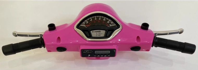 Kinder-Rutschfahrzeug Vespa mit Lenkstange, rosa – 1 Stück