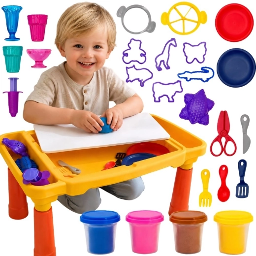 Woopie Kreativtisch mit Knete und Zubehör, 40 Teile