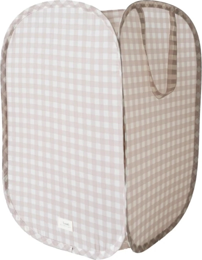 Faltbarer Aufbewahrungskorb 3 Sprouts recycled gingham beige