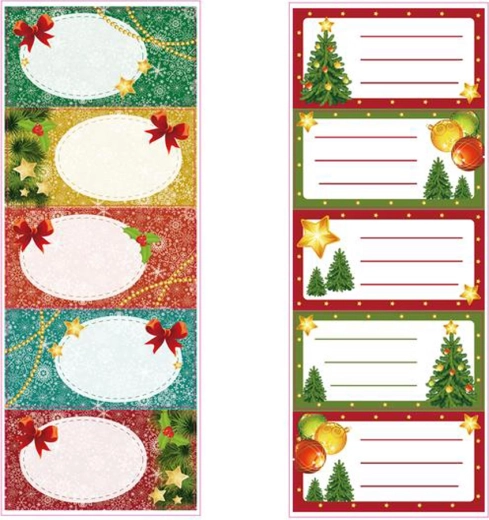 Weihnachtliche Geschenkanhänger TORO – Aufkleber, Motivmix, 5 Stück