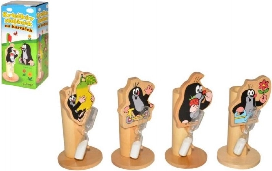 Holz Zahnbürstenhalter Maulwurf mit Blume