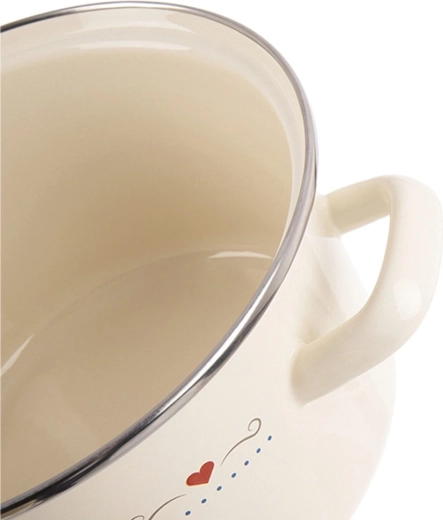 Robuste Emaille und Edelstahlrand