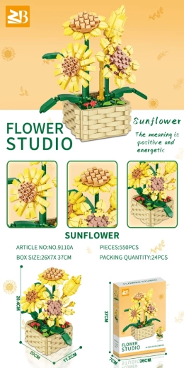 Bauset Sonnenblumen-Blumenarrangement 550 Teile