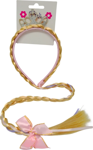 Haarreif mit Krone und Zopf für kleine Prinzessinnen
