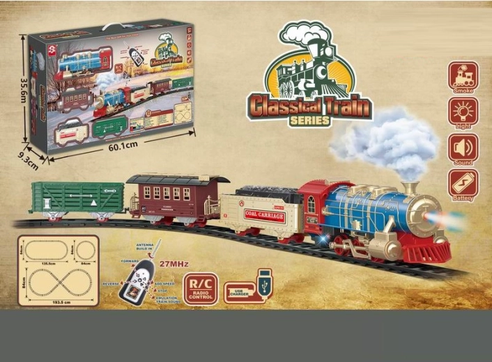 Elektrische Eisenbahnstrecke, 25 Teile, mit Licht und Sound