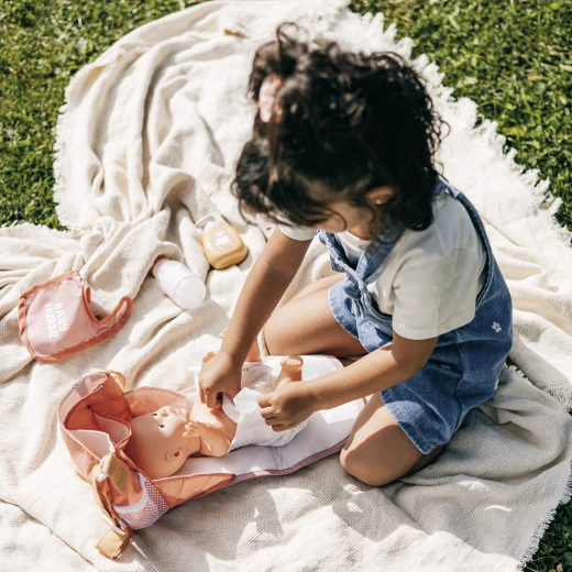 Tasche, die sich in eine Wickelauflage verwandelt