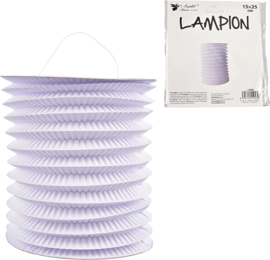 Weißer Papierlampion in Zylinderform 15 cm