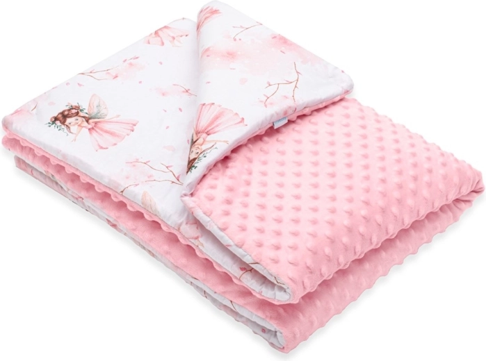 Babydecke aus Minky mit Füllung New Baby Feen 80 × 100 cm