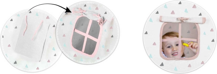 Fenster mit Rollo und aufrollbarer Eingang