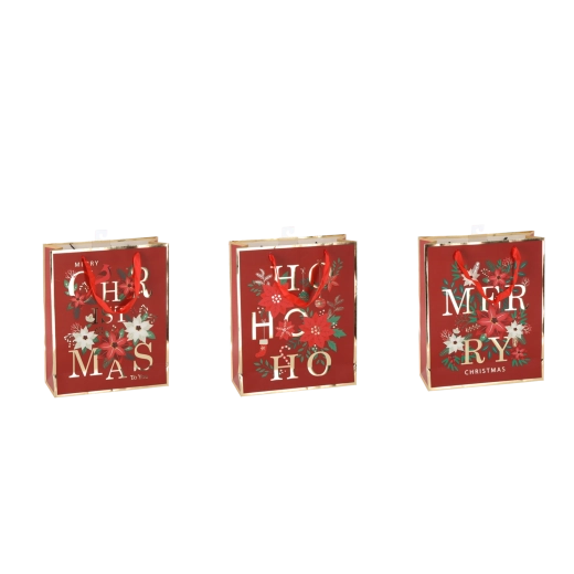 Weihnachtliche Geschenktüte „Christmas To You“ 18 × 24 × 8 cm, Motivmix (12 Stk.)